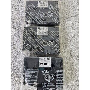 (3) Brother P Touch TZ-131 Label Tape 1/2" 12mm NO BOX Black Ink Clear Tape 3pac